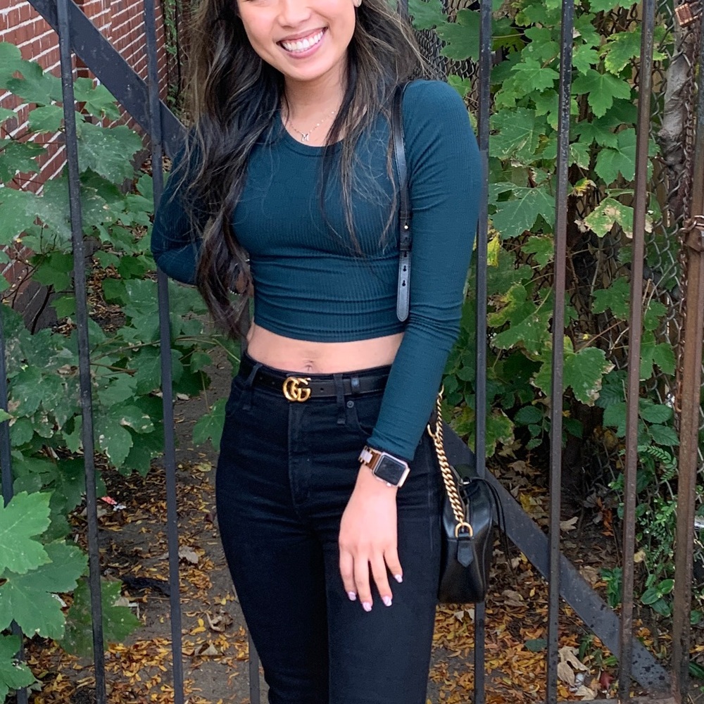 Windsor Green Ribbed Crop Top - Picture 5 of 6